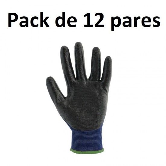 Luvas revestidas Poliester/Nitril n10 (Pack 12 pares)