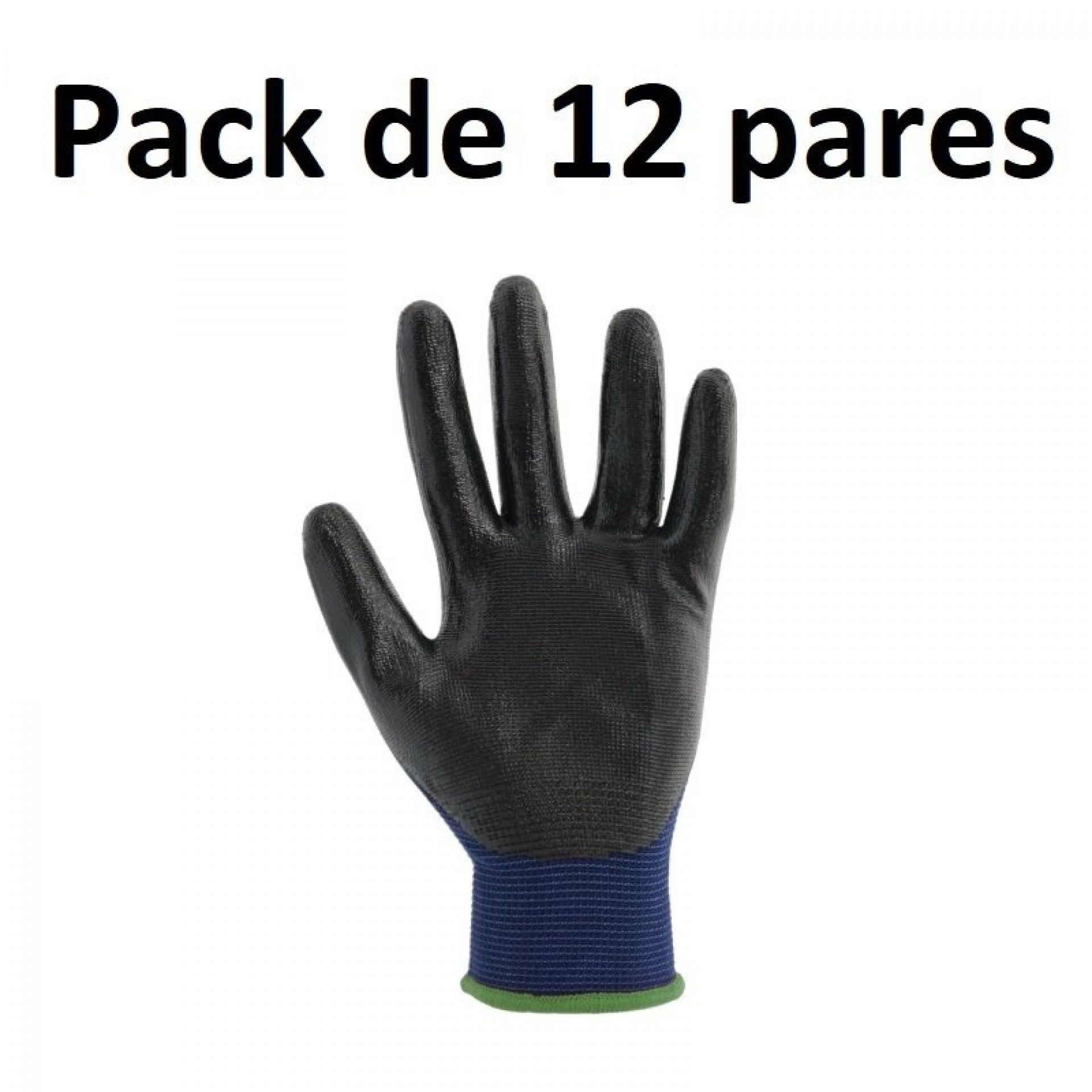 Luvas revestidas Poliester/Nitril nº9 (Pack 12 pares)