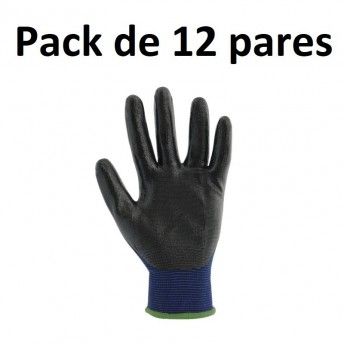 Luvas revestidas Poliester/Nitril n10 (Pack 12 pares)
