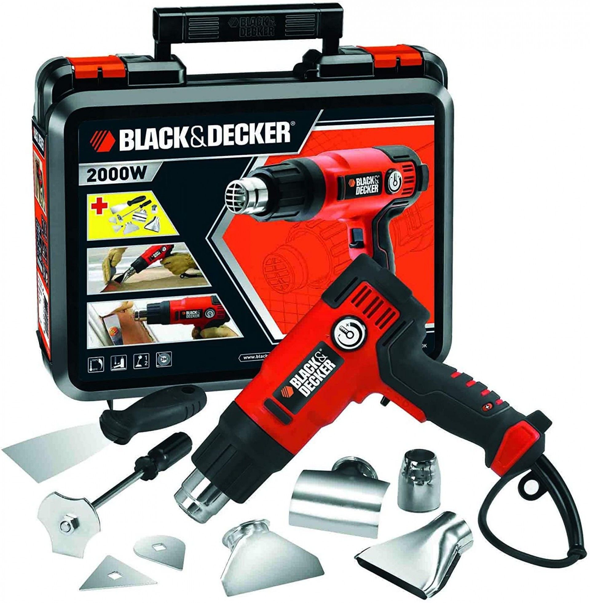 Pistola de Ar Quente 2000W com 8 acessórios refª KX2200K BLACK DECKER