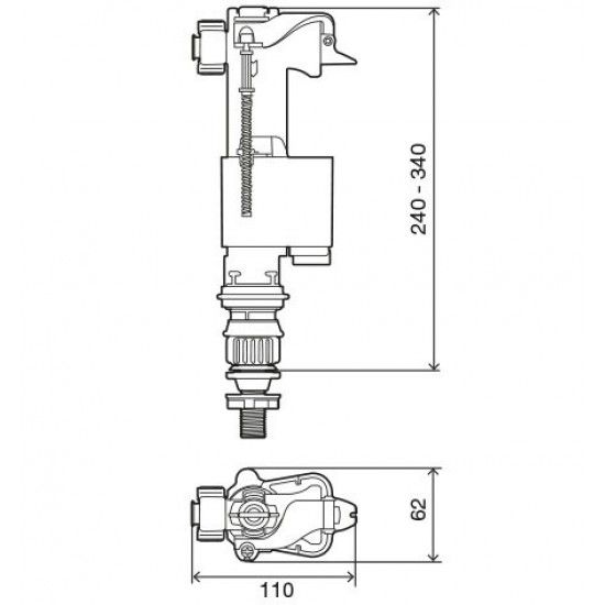 Torneira Boia 2 em 1 (lateral/inferior) ref IVC100 OLI