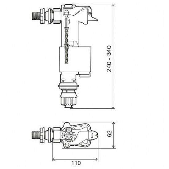 Torneira Boia 2 em 1 (lateral/inferior) ref IVC100 OLI