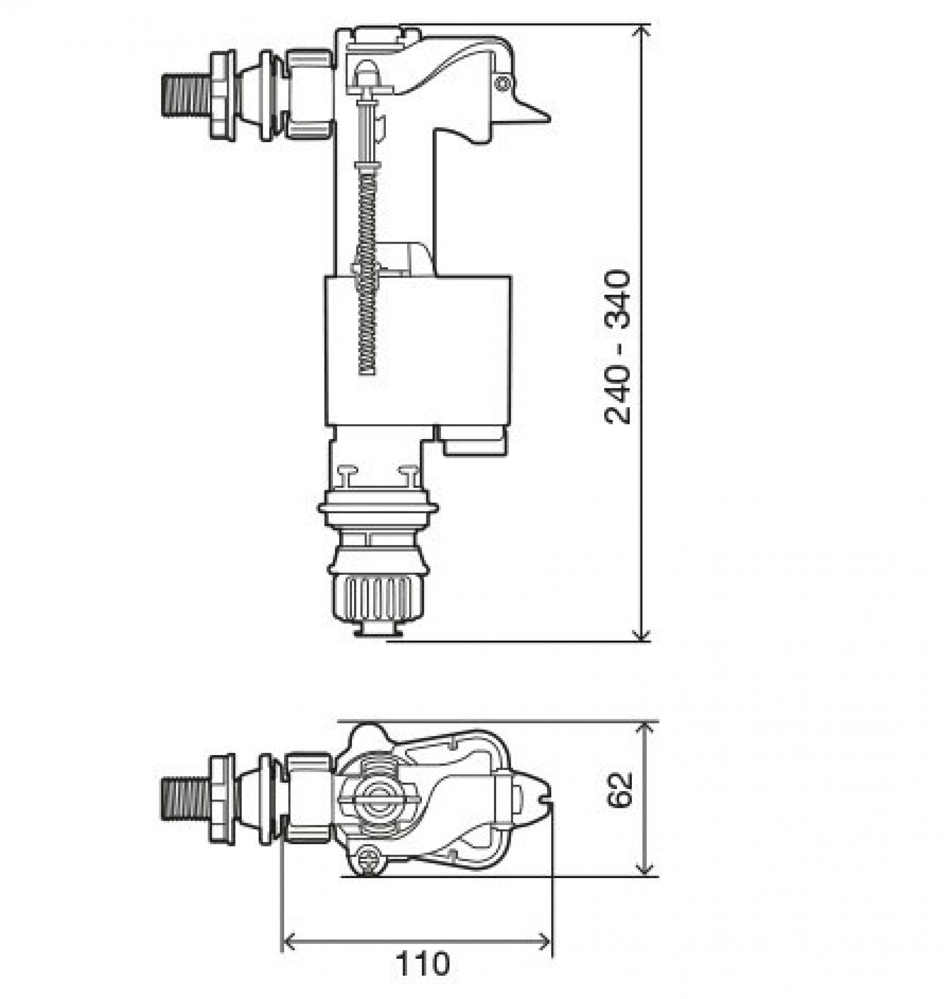 Torneira Boia 2 em 1 (lateral/inferior) refª IVC100 OLI