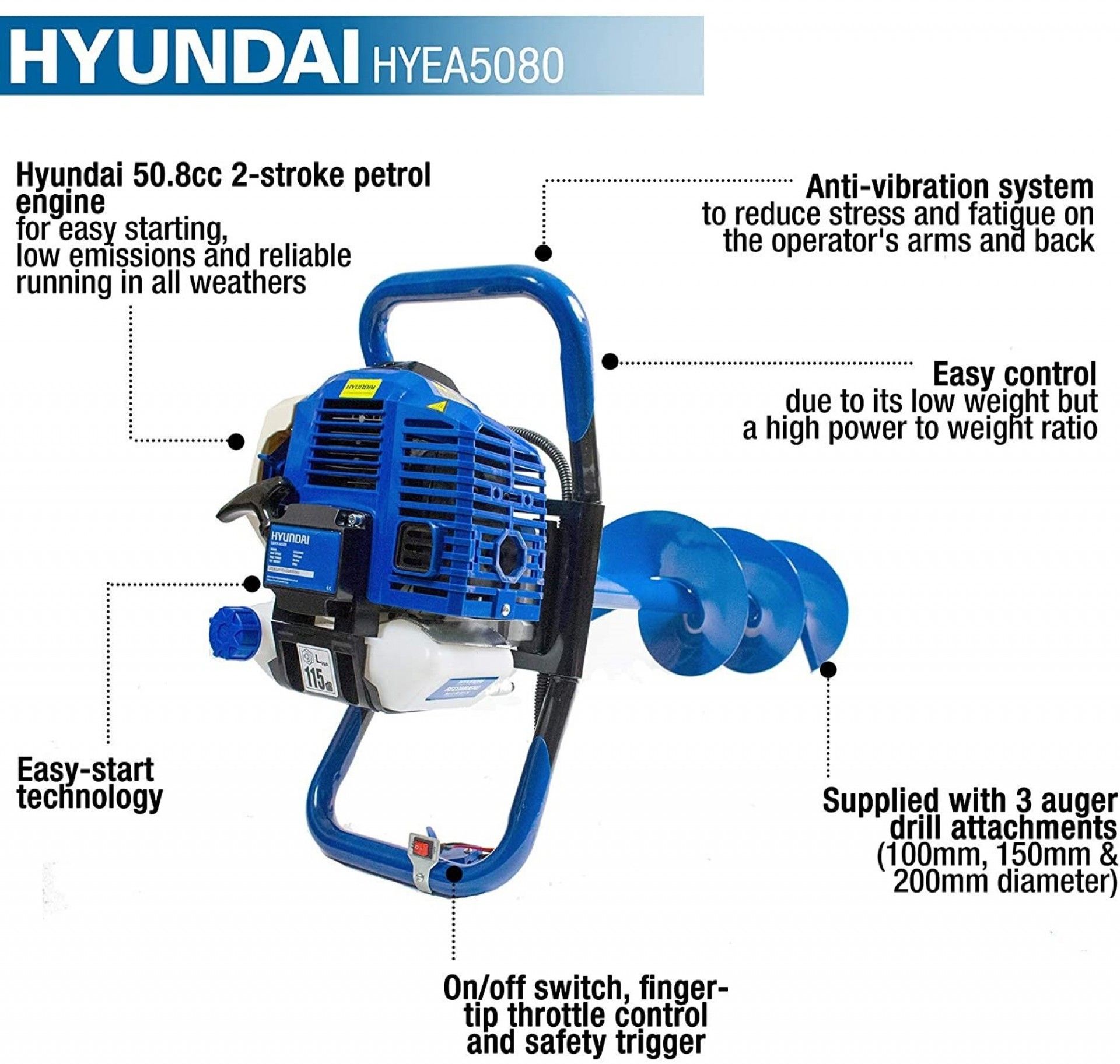 ABRE BURACOS 50.8cc refª HYEA5080 HYUNDAI