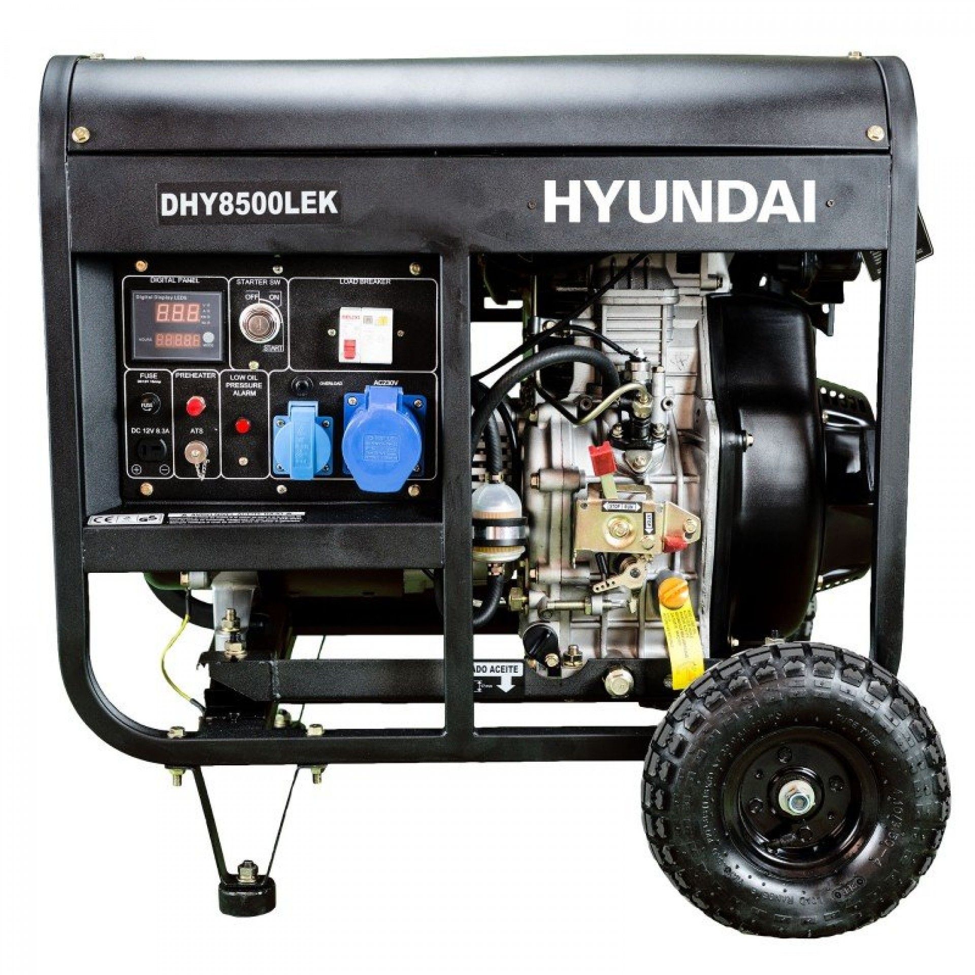 Gerador diesel monofásico 6.5Kw 3000rpm refª DHY8500LEK HYUNDAI