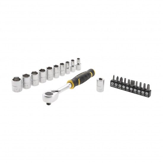 Jogo de roquete 1/4" 120 dentes + pontas ref FMMT82679-0 STANLEY