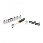 Jogo de roquete 1/4" 120 dentes + pontas refª FMMT82679-0 STANLEY Jogo de roquete 1/4" 120 dentes + pontas refª FMMT82679-0 STANLEY