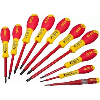 Kit chaves de fenda para eletricista isolado Flat/PZ/Phillips 10P FMHT62573-0 STANLEY