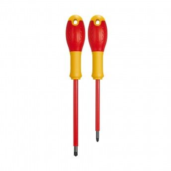Chave de fenda FatMax Bornu VDE PZ1x100mm e PZ2x125mm ref FMHT0-62649 STANLEY
