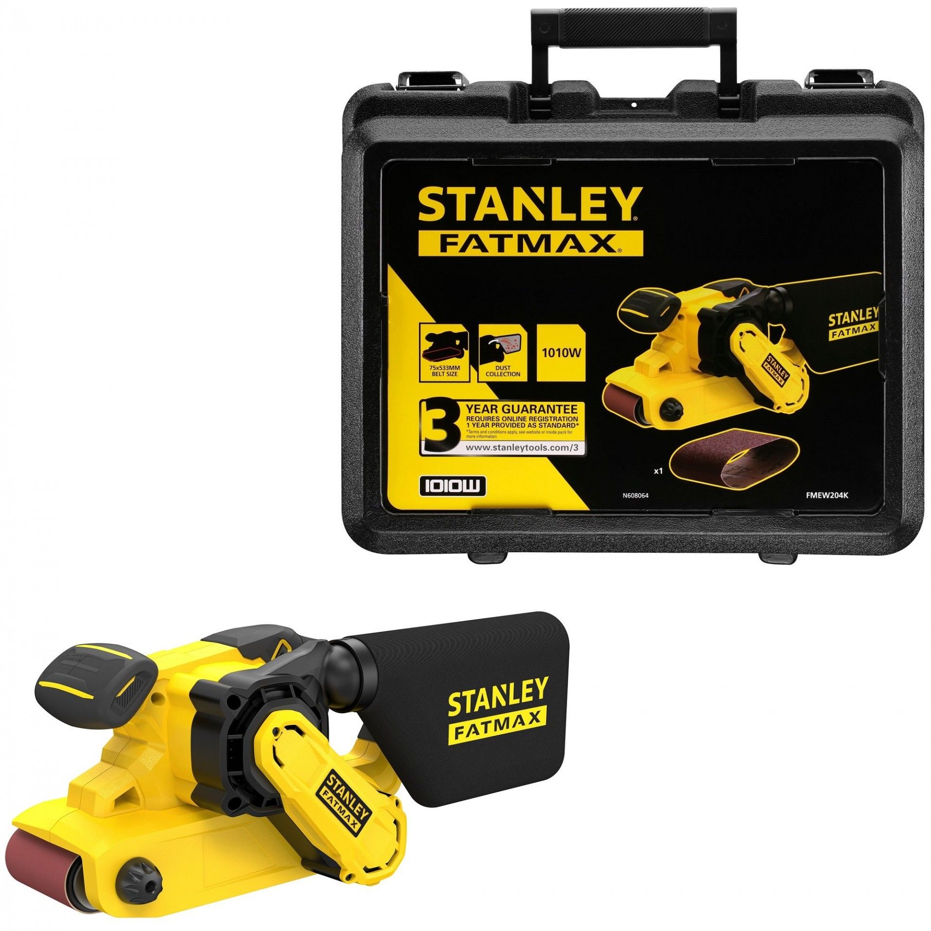 Lixadora de Banda 1.010 W, velocidade variável de 0 - 390m/min, tamanho de folha 533 x 76mm refª FME