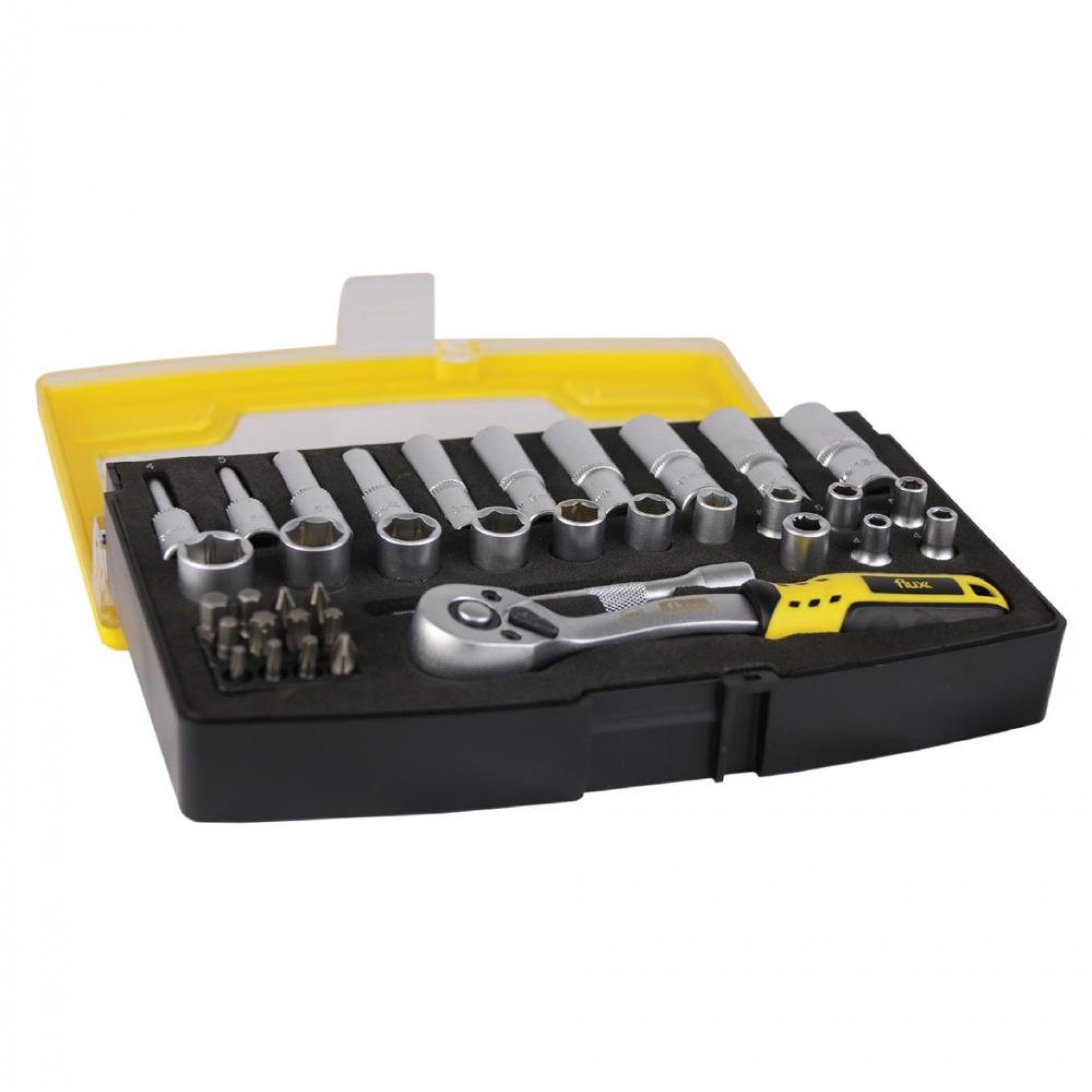 Conjunto Estojo Chave Caixa Crom. Vanadium 37Pçs 1/4 refª FCECCCV3714 FLUX