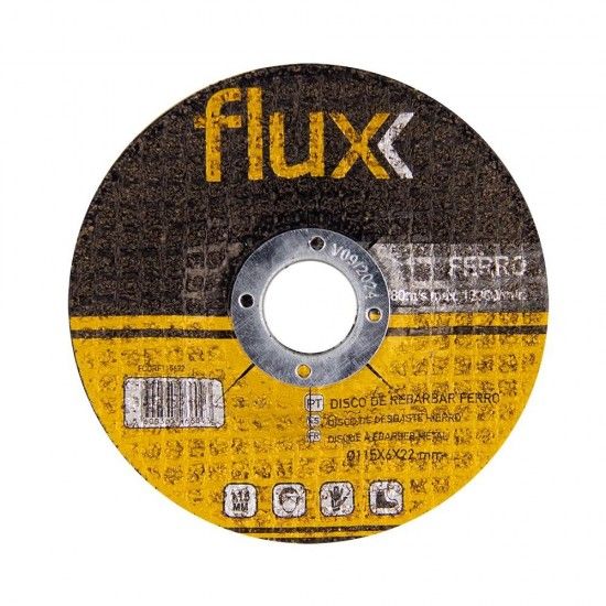 Disco Rebarbar Ferro 115x6x22mm  ref� FCDRF115622 FLUX