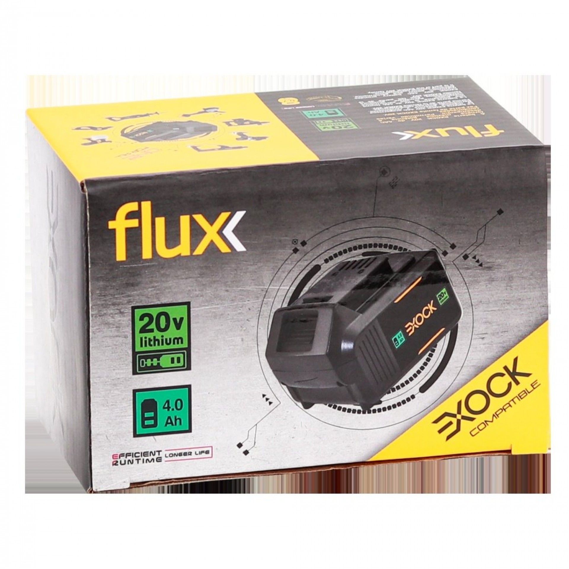 Bateria Li-Ion 20V 4,0Ah Exock refª FBL2040E FLUX