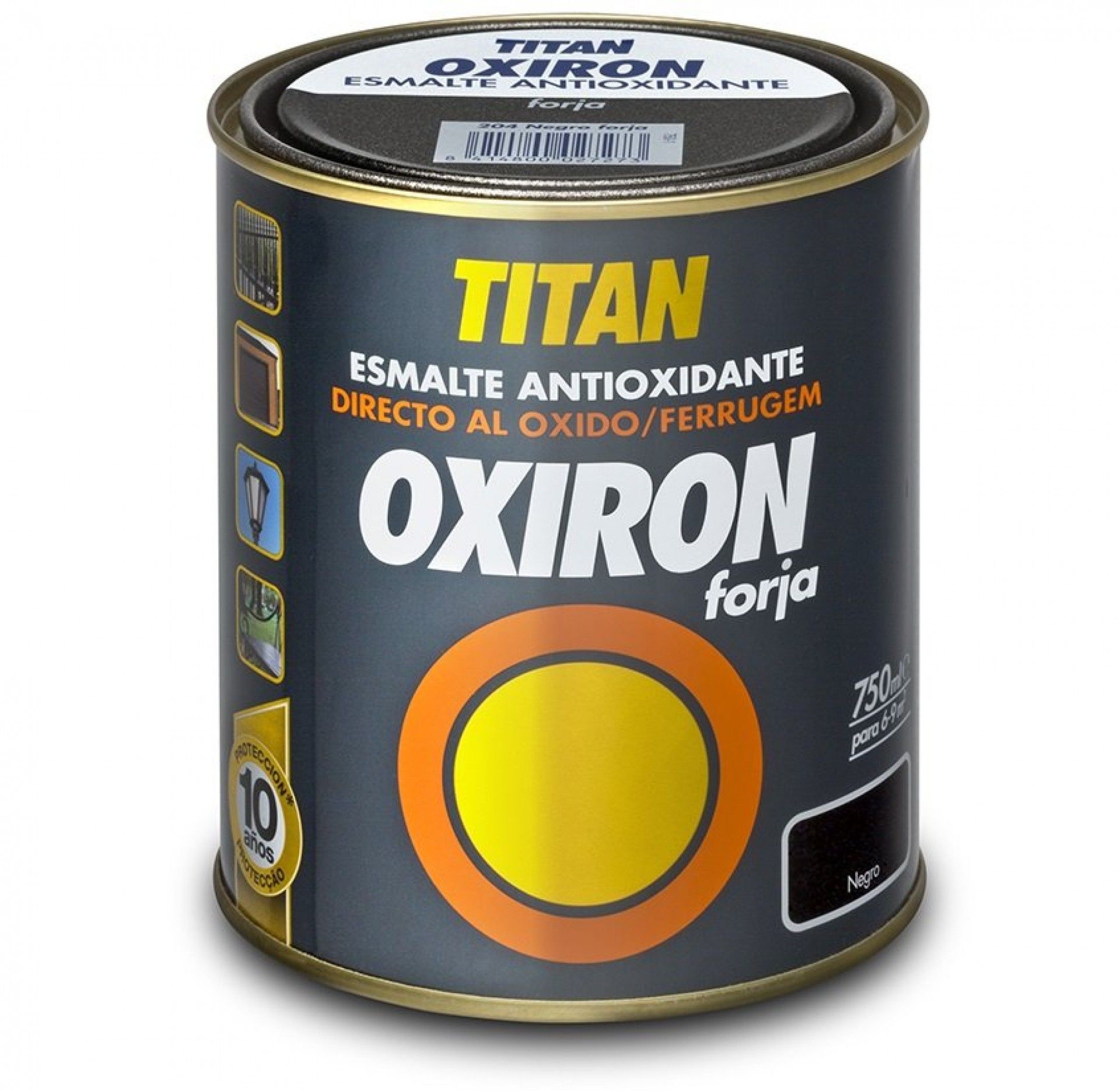 Esmalte antioxidante Forja preto 750ml Oxiron refª F2M420434 Titan