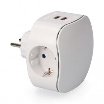 Ficha tripla tipo f t/tl 16a 250v 2 tomadas usb 2100mah, perfil iluminado (retractilado) refª R40056 Ficha tripla tipo f t/tl 16a 250v 2 tomadas usb 2100mah, perfil iluminado (retractilado) refª R40056