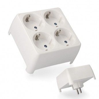 Ficha 4 tomadas schuko t/tl 16a 2400w 4,8mm (retractilado) ref� R40055 EDM