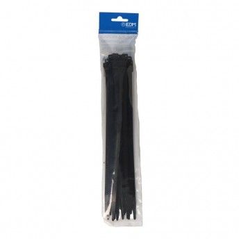 Abraadeiras pretas 300x8mm nylon de alta qualidade (blister 25 unid.) ref E48409 EDM