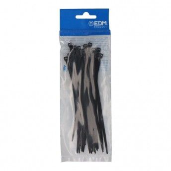 Abraadeiras pretas 150x3,5mm nylon de alta qualidade (blister 25 unid.) ref E48402 EDM