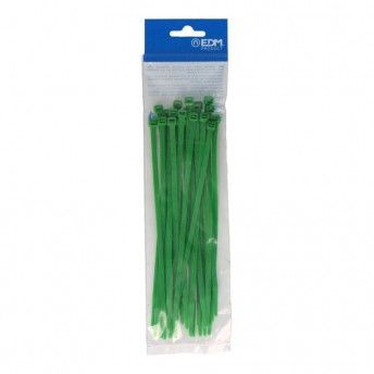 Abraadeiras verdes 200x4,8mm nylon de alta qualidade (blister 25 unid.) ref E48321 EDM