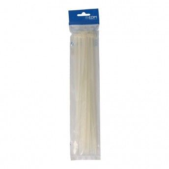 Abraadeiras natural 300x4,8mm nylon de alta qualidade (blister 25 unid.) ref E48303 EDM