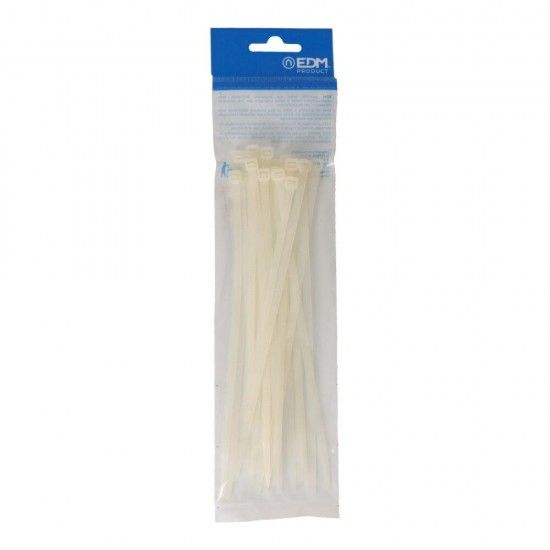 Abraçadeiras natural 200x4,8mm nylon de alta qualidade (blister 25 unid.) refª E48304 EDM Abraçadeiras natural 200x4,8mm nylon de alta qualidade (blister 25 unid.) refª E48304 EDM