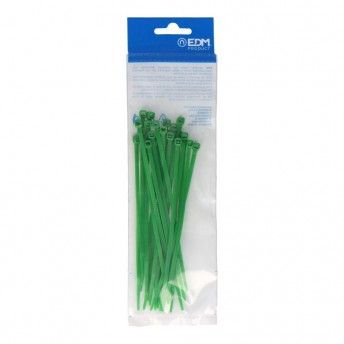 Abraadeiras verdes 150x3,5mm nylon de alta qualidade (blister 25 unid.) ref E48320 EDM