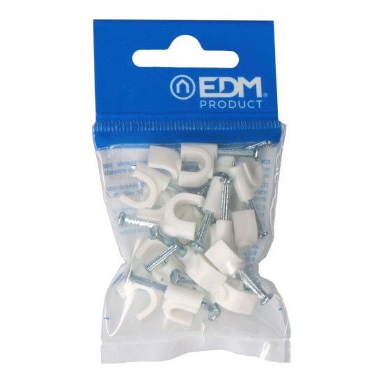 Abraçadeira redonda branca com prego 2x1,5mm n°7 (blister 20 unid.) refª E48007 EDM Abraçadeira redonda branca com prego 2x1,5mm n°7 (blister 20 unid.) refª E48007 EDM