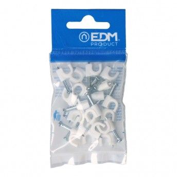 Abraçadeira redonda branca com prego 2x1mm n°6 (blister 20 unid.) refª E48006 EDM Abraçadeira redonda branca com prego 2x1mm n°6 (blister 20 unid.) refª E48006 EDM