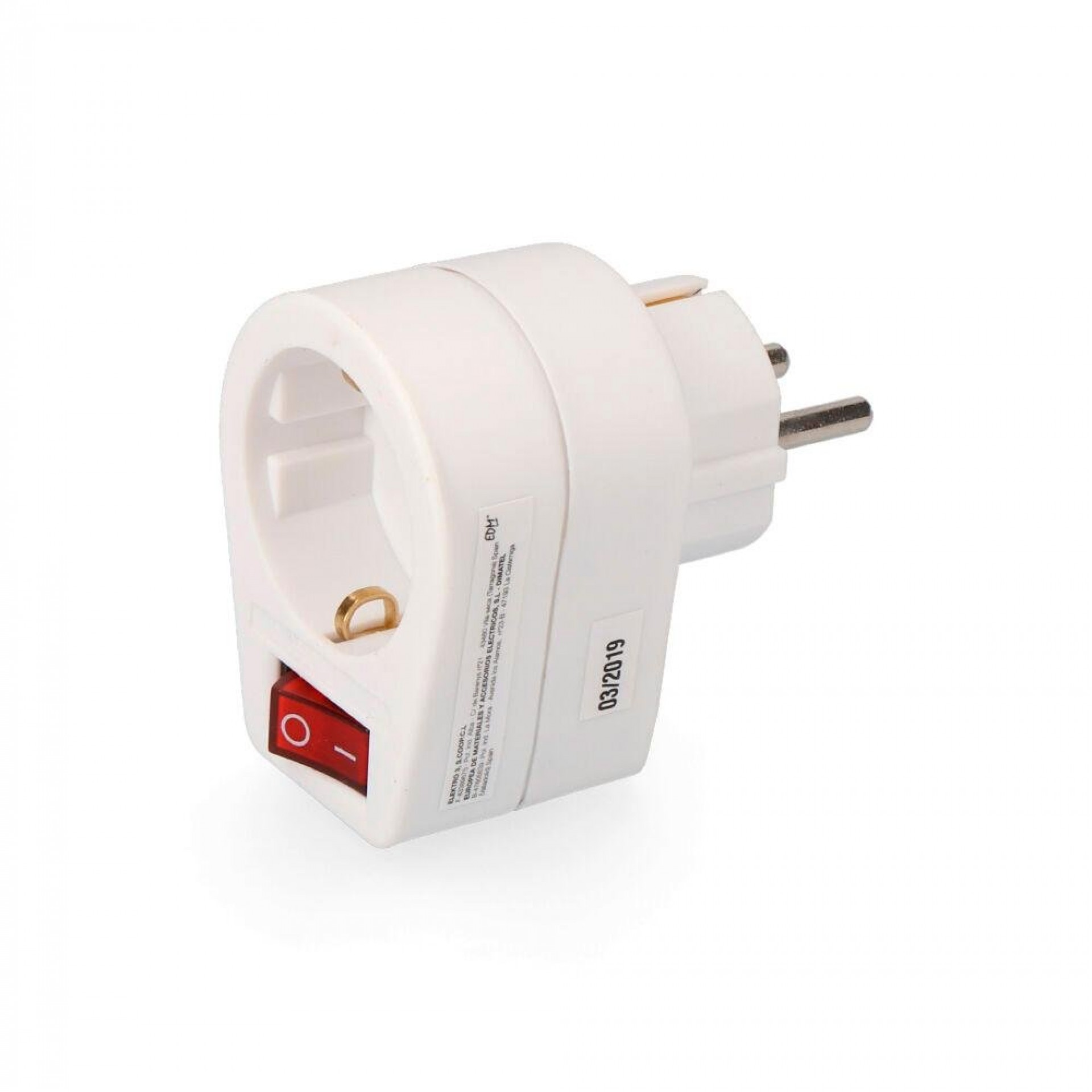 Ficha adaptadora com interruptor (embalado) refª E40048 EDM