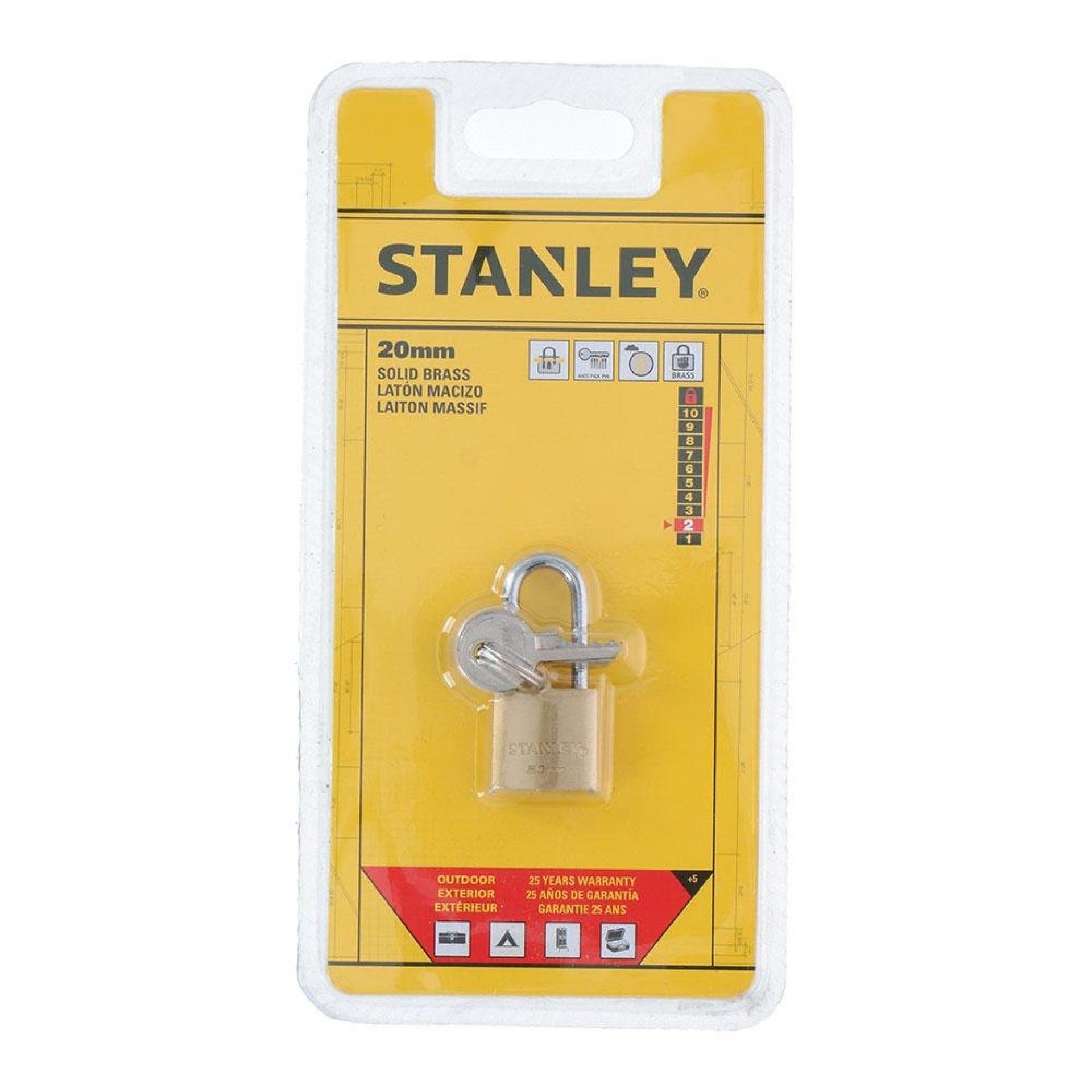 Cadeado de arco 20mm com chave refª 99911 STANLEY