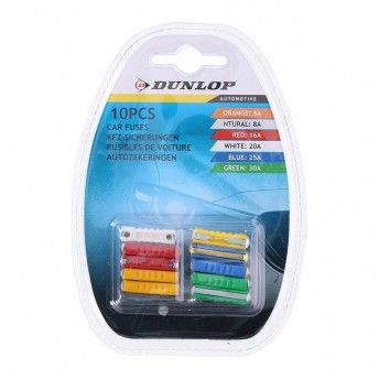 Set de 10 fusíveis variados para carro refª 99549 DUNLOP Set de 10 fusíveis variados para carro refª 99549 DUNLOP