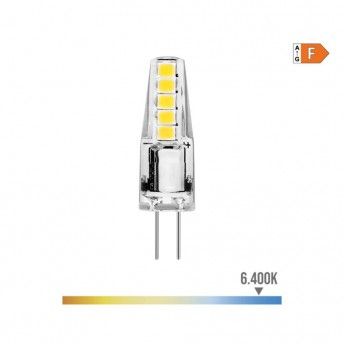 Lmpada de silicone bi-pin led g4 12v 2w 180lm 6400k luz fria 10x37mm ref 98912 EDM