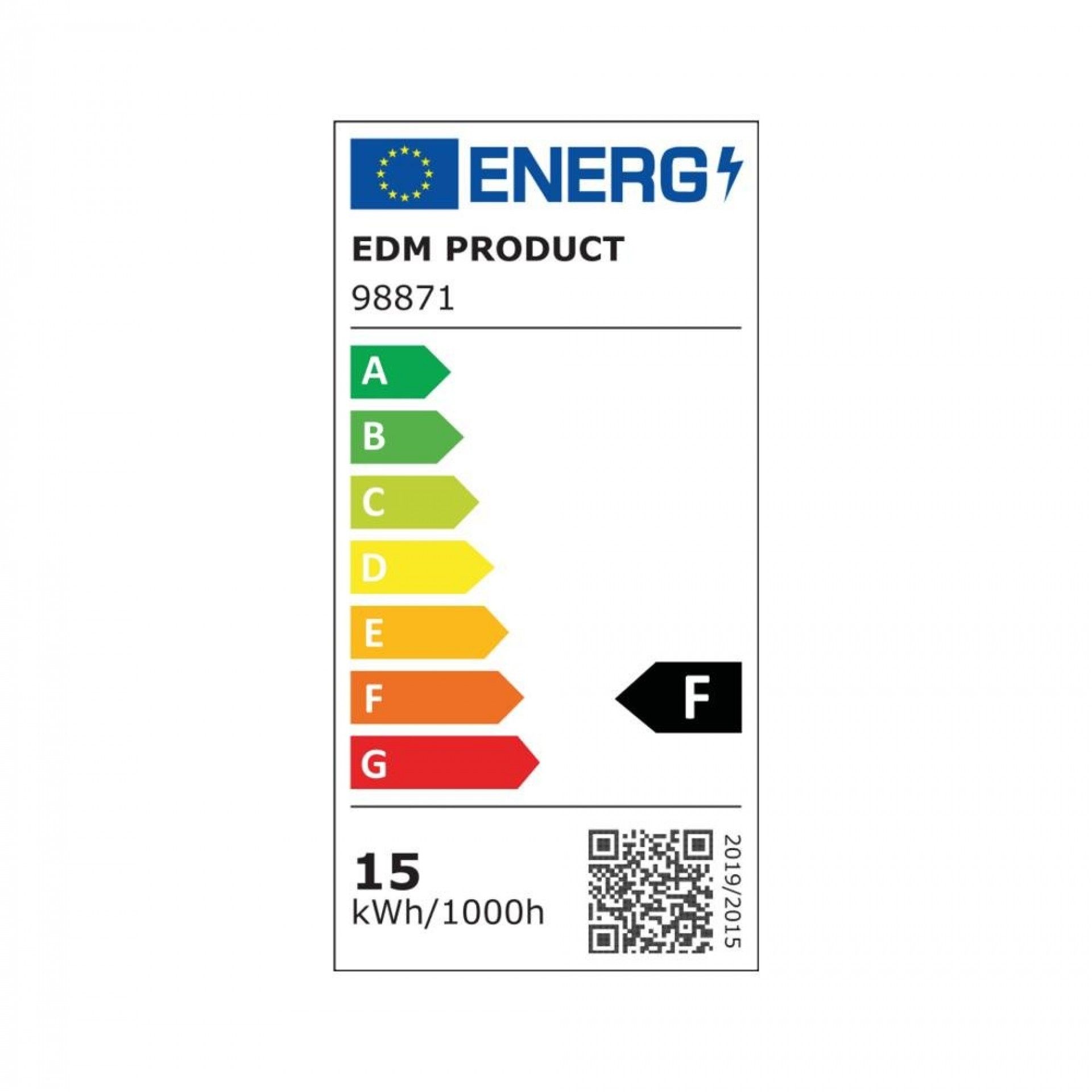 Lâmpada par38 led e27 15w 1200lm 6400k luz fria ip64 ø12x13,8cm refª 98871 EDM
