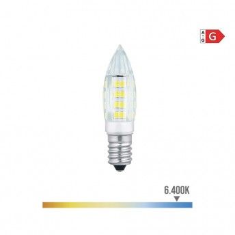 Lâmpada mini vela led e14 3w 250lm 6400k luz fria ø1.6x6,8cm refª 98884 EDM Lâmpada mini vela led e14 3w 250lm 6400k luz fria ø1.6x6,8cm refª 98884 EDM