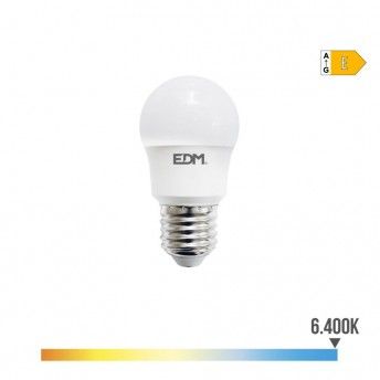 Lmpada esfrica led e27 8,5w 1000lm 6400k luz fria 4,5x8,6cm ref 98728 EDM