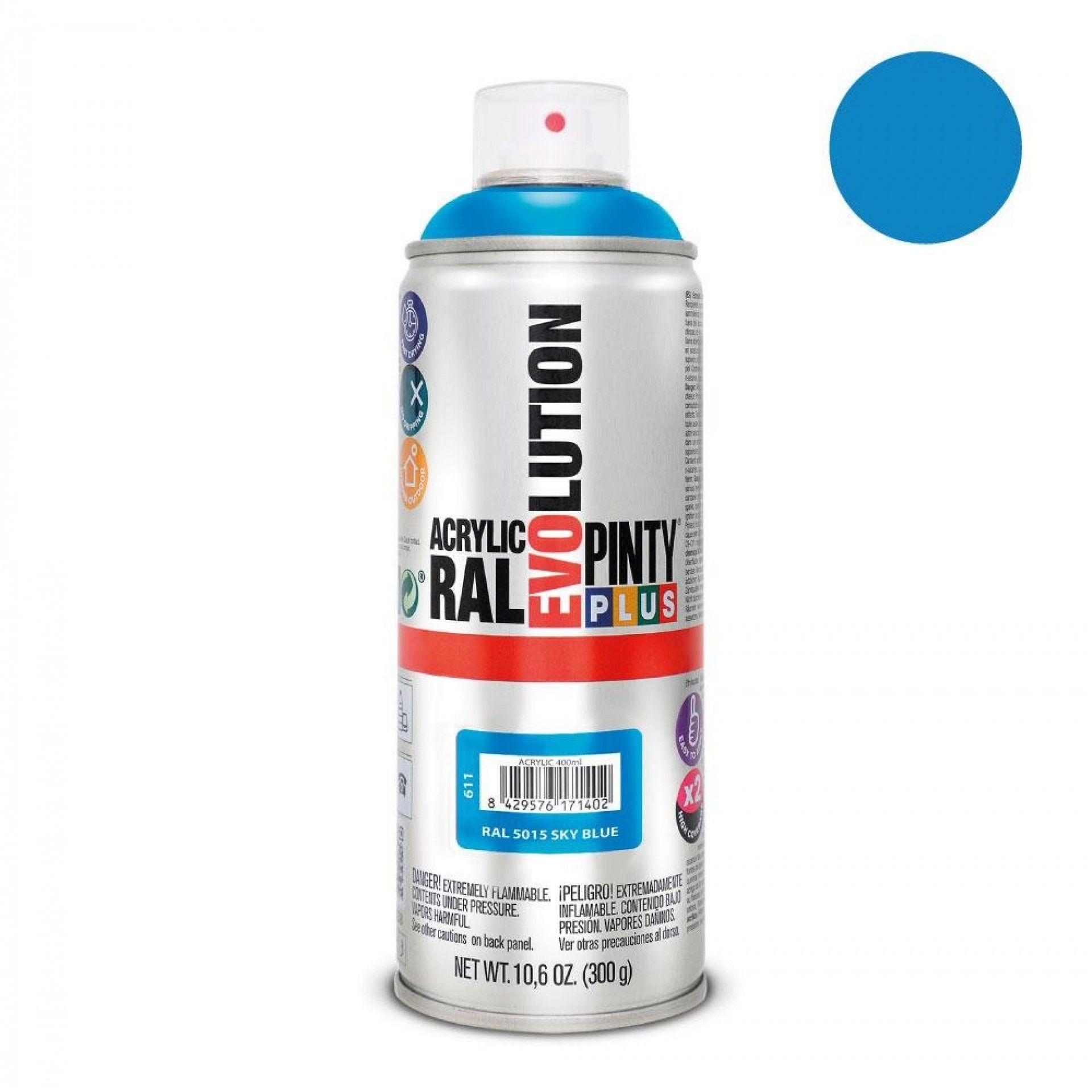 Pintura em spray pintyplus evolution 520cc ral 5015 azul celeste refª 96966 PINTY PLUS