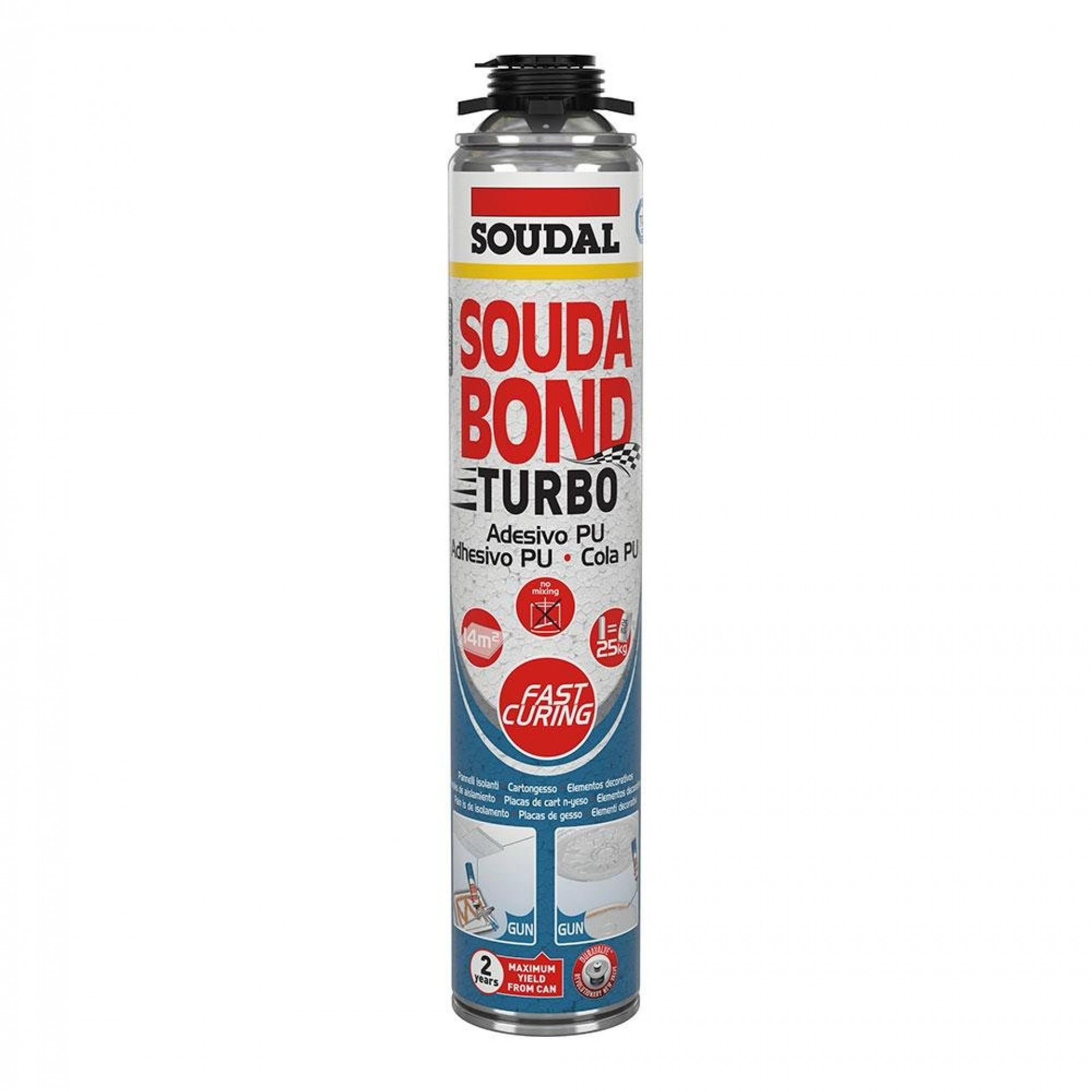 Espuma adesiva soudabon turbo pistola 750ml . refª 96429 SOUDAL