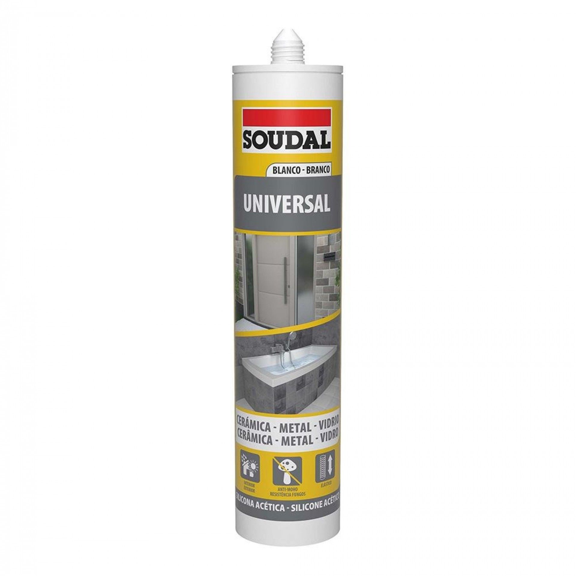 Silicone universal branco 280ml 103184 refª 96411 SOUDAL