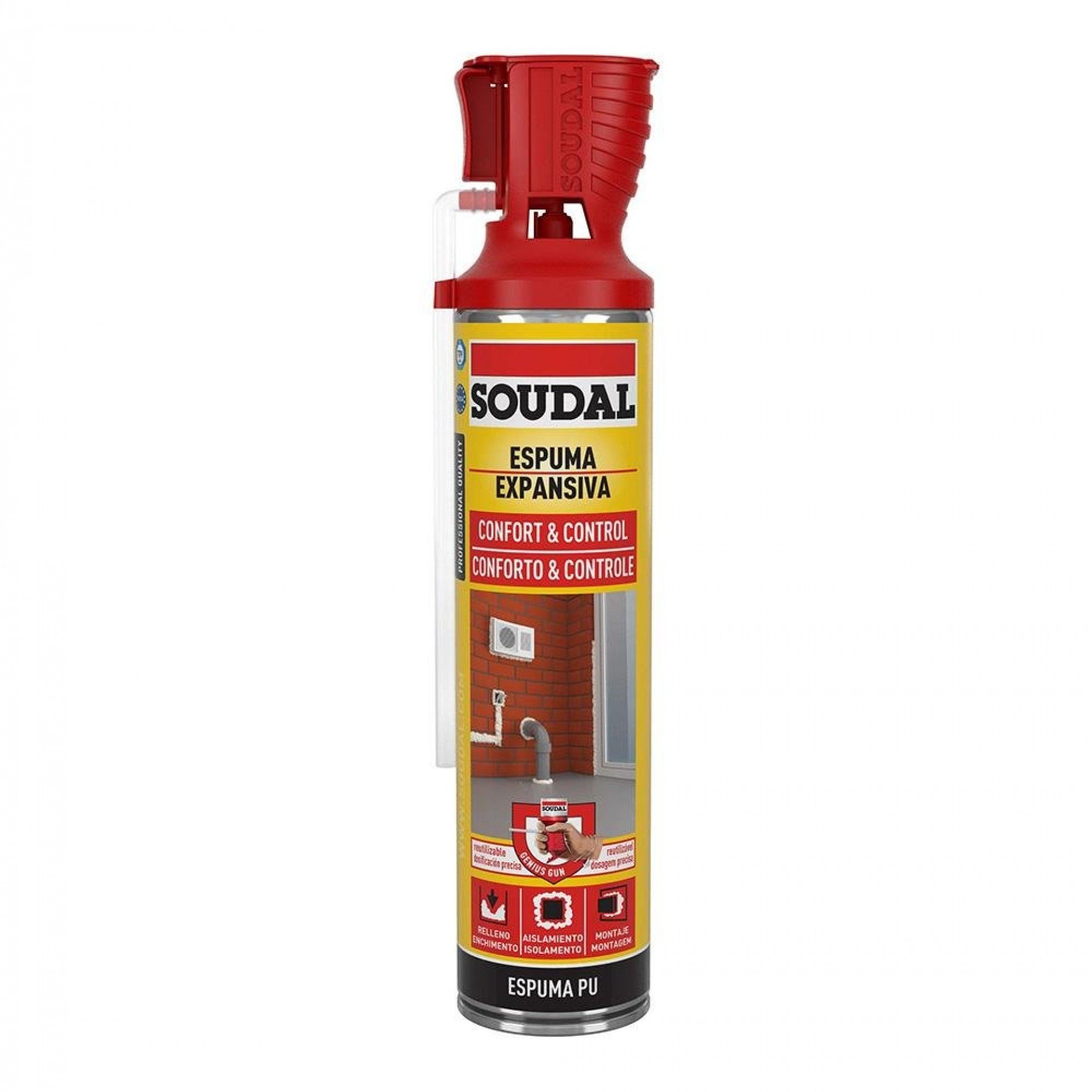Espuma confort and control genius 600ml 123921 refª 96421 SOUDAL