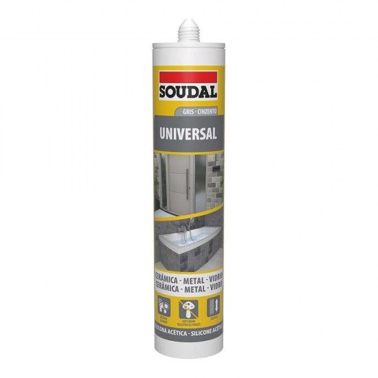 Silicone universal cinzento 280ml 115927 ref 96414 SOUDAL