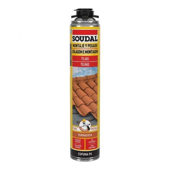 Espuma para telhas pistola vermelho 750ml ref 96434 SOUDAL