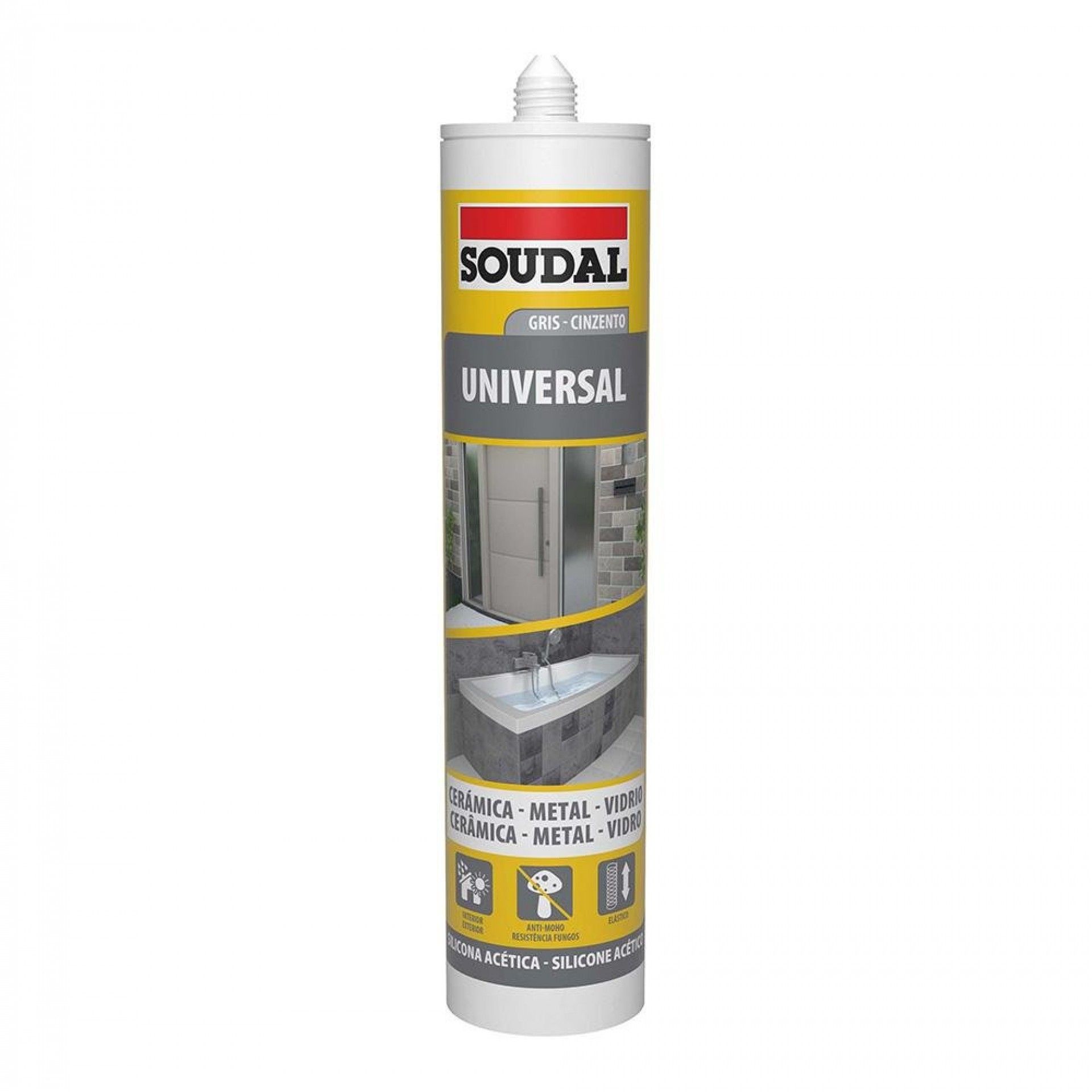 Silicone universal cinzento 280ml 115927 refª 96414 SOUDAL