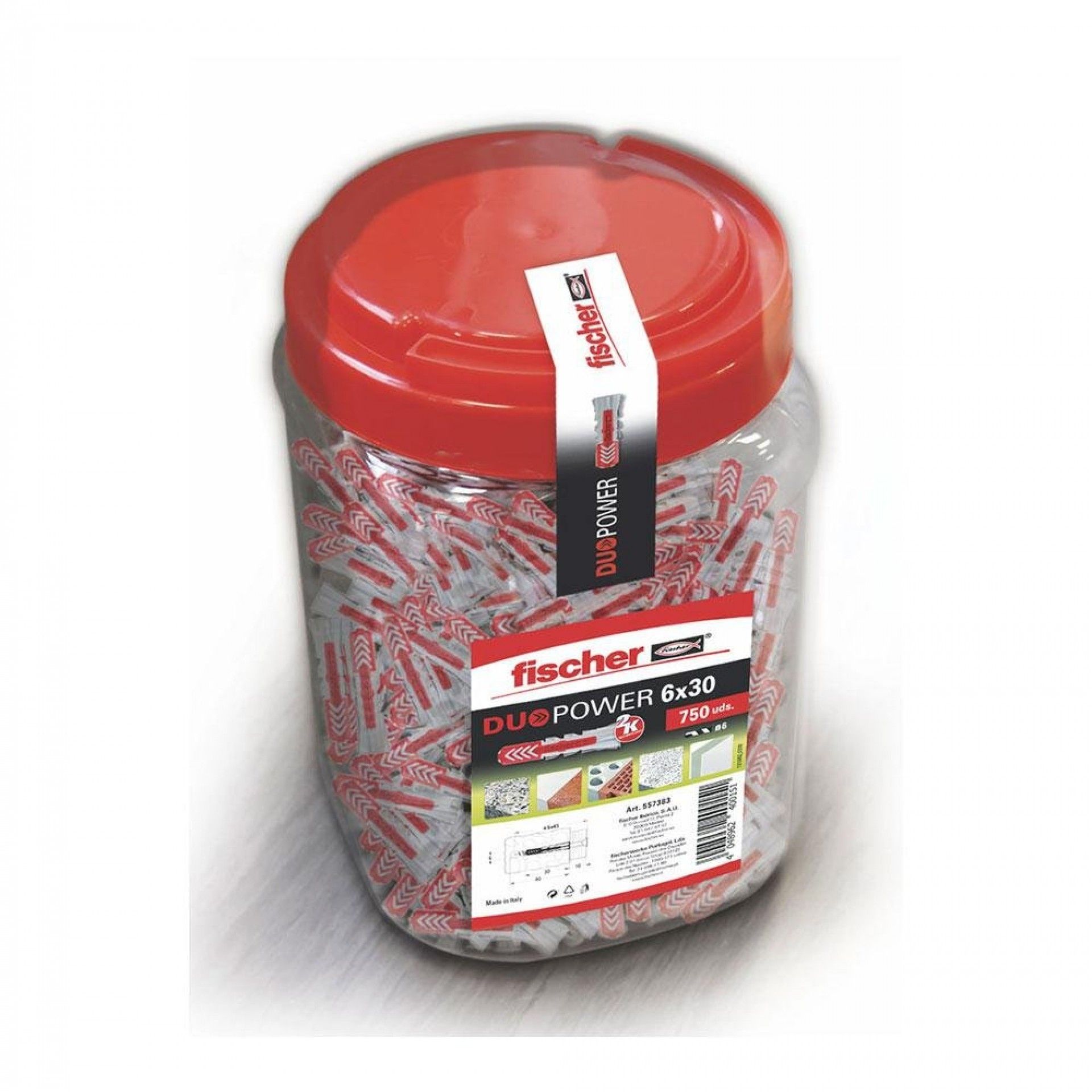 Embalagem com 750 buchas duopower ø6x30mm refª 96386 FISCHER