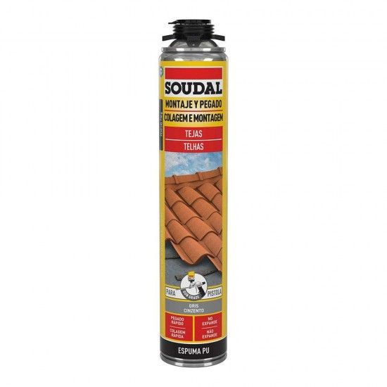 Espuma para telhas pistola cinza 750ml ref 96432 SOUDAL