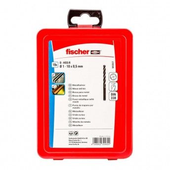 Pack 19 brocas para metal hss-r din338 1-10x0,5mm 543327 ref 96348 FISCHER