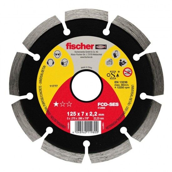 Disco de corte para cimento fcd-ses 125x2.2x22.23 512855 ref 96355 FISCHER