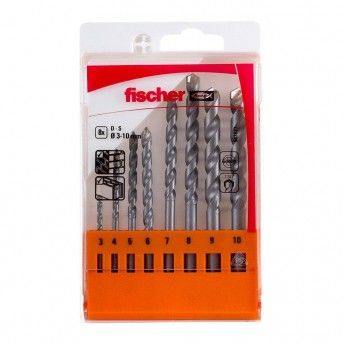Pack 8 brocas de percusso s 3/4/5/6/7/8/9/10mm 543027 ref 96347 FISCHER