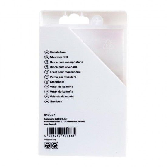 Pack 8 brocas de percussão s ø3/4/5/6/7/8/9/10mm 543027 refª 96347 FISCHER Pack 8 brocas de percussão s ø3/4/5/6/7/8/9/10mm 543027 refª 96347 FISCHER