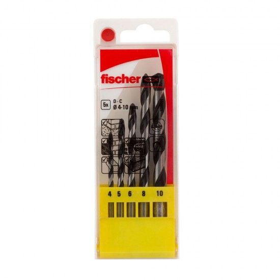 Pack 5 brocas de percusso e 4/5/6/8/10mm 536606 ref 96344 FISCHER
