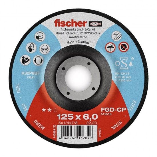 Disco fgd-cp 125x6x22,23 carbono retificador 512518 ref 96255 FISCHER